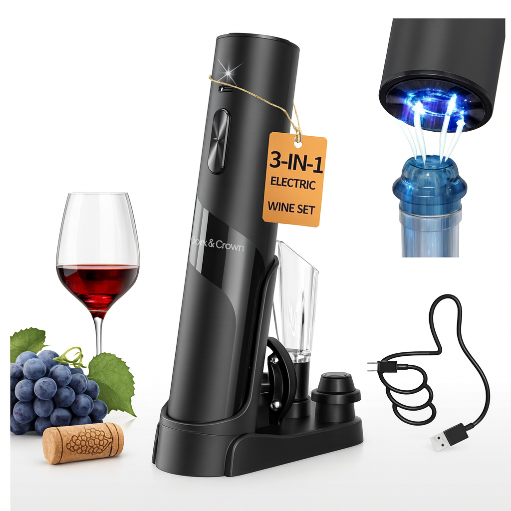 Cork & Crown 3-in-1 Electric Wine Set